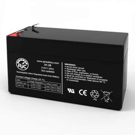 BATTERY CLERK AJC Ademco 484 Alarm Replacement Battery 1.3Ah, 12V, F1 AJC-D1.3S-I-0-186033